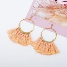 Load image into Gallery viewer, LZHLQ Tassel Earrings For Women Ethnic Big Drop Earrings Bohemia Fashion Jewelry Trendy Cotton Rope Fringe Long Dangle Earrings