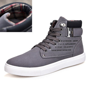 2018 Hot Men Boots Fashion Warm Winter Men shoes Autumn Leather Footwear For Man New High Top Canvas Casual Shoes Men