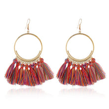 Load image into Gallery viewer, LZHLQ Tassel Earrings For Women Ethnic Big Drop Earrings Bohemia Fashion Jewelry Trendy Cotton Rope Fringe Long Dangle Earrings