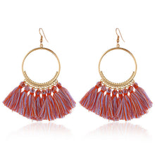 Load image into Gallery viewer, LZHLQ Tassel Earrings For Women Ethnic Big Drop Earrings Bohemia Fashion Jewelry Trendy Cotton Rope Fringe Long Dangle Earrings