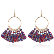 Load image into Gallery viewer, LZHLQ Tassel Earrings For Women Ethnic Big Drop Earrings Bohemia Fashion Jewelry Trendy Cotton Rope Fringe Long Dangle Earrings