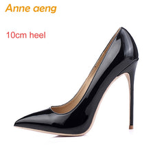 Load image into Gallery viewer, Women shoes 8cm 10cm 12cm High Heels Women Pumps Sexy Ladies Shoes Pointed Toe Classic Nude Wedding shoes women Plus size 34-46