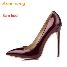 Load image into Gallery viewer, Women shoes 8cm 10cm 12cm High Heels Women Pumps Sexy Ladies Shoes Pointed Toe Classic Nude Wedding shoes women Plus size 34-46