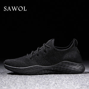 Men Casual Shoes Brand Men Shoes Men Sneakers Flats Mesh Slip On Loafers Fly Knit Breathable Plus Big Size Spring Autumn Sawol