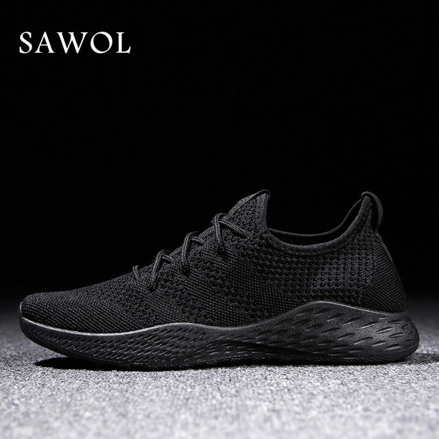 Men Casual Shoes Brand Men Shoes Men Sneakers Flats Mesh Slip On Loafers Fly Knit Breathable Plus Big Size Spring Autumn Sawol