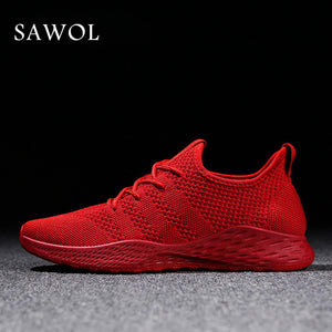 Men Casual Shoes Brand Men Shoes Men Sneakers Flats Mesh Slip On Loafers Fly Knit Breathable Plus Big Size Spring Autumn Sawol