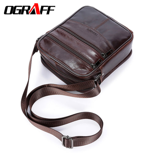 OGRAFF Small messenger bag men shoulder bag genuine leather men bag male crossbody bags for men handbag flap vintage designer