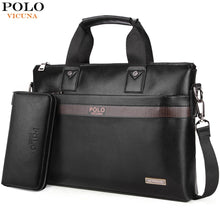 Load image into Gallery viewer, VICUNA POLO Top Sell Fashion Simple Dot Famous Brand Business Men Briefcase Bag Leather Laptop Bag Casual Man Bag Shoulder bags